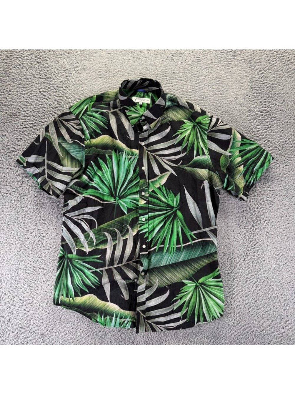 Teddy Stratford Shirt Mens Size 6 XXL Floral Green Short Sleeve Zip Fit